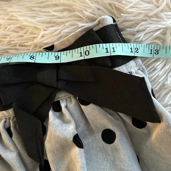Benetton Class sz L 8/9 velour velvet black and gray polka dot skirt with tulle - Picture 7 of 11